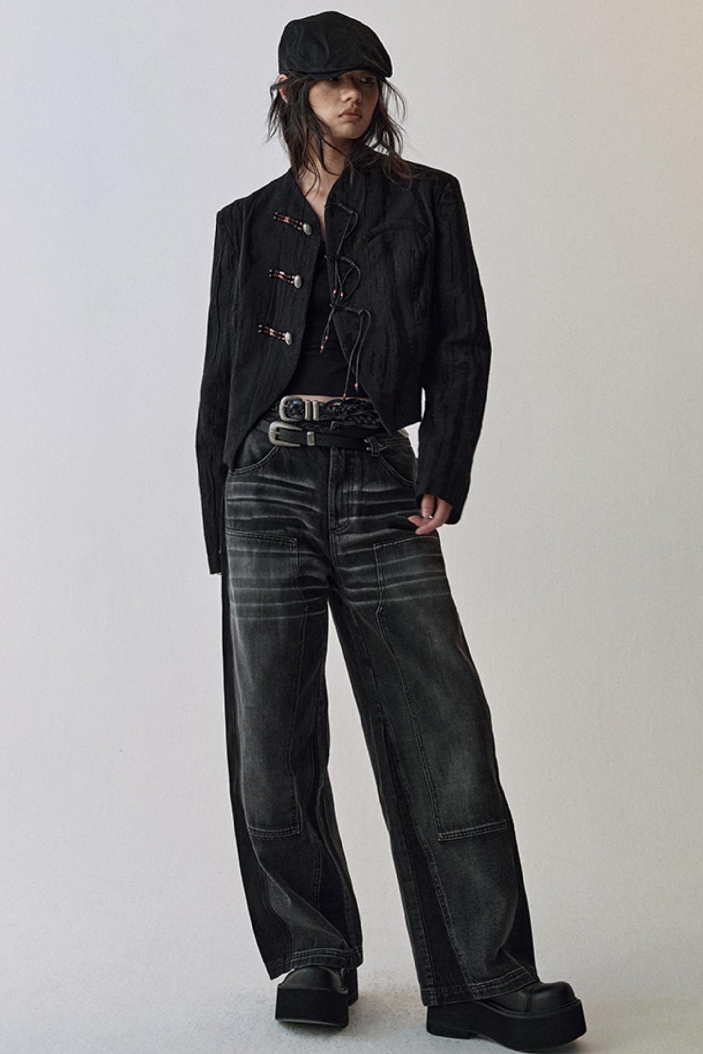 Whispers Gray Washed Jeans Pants