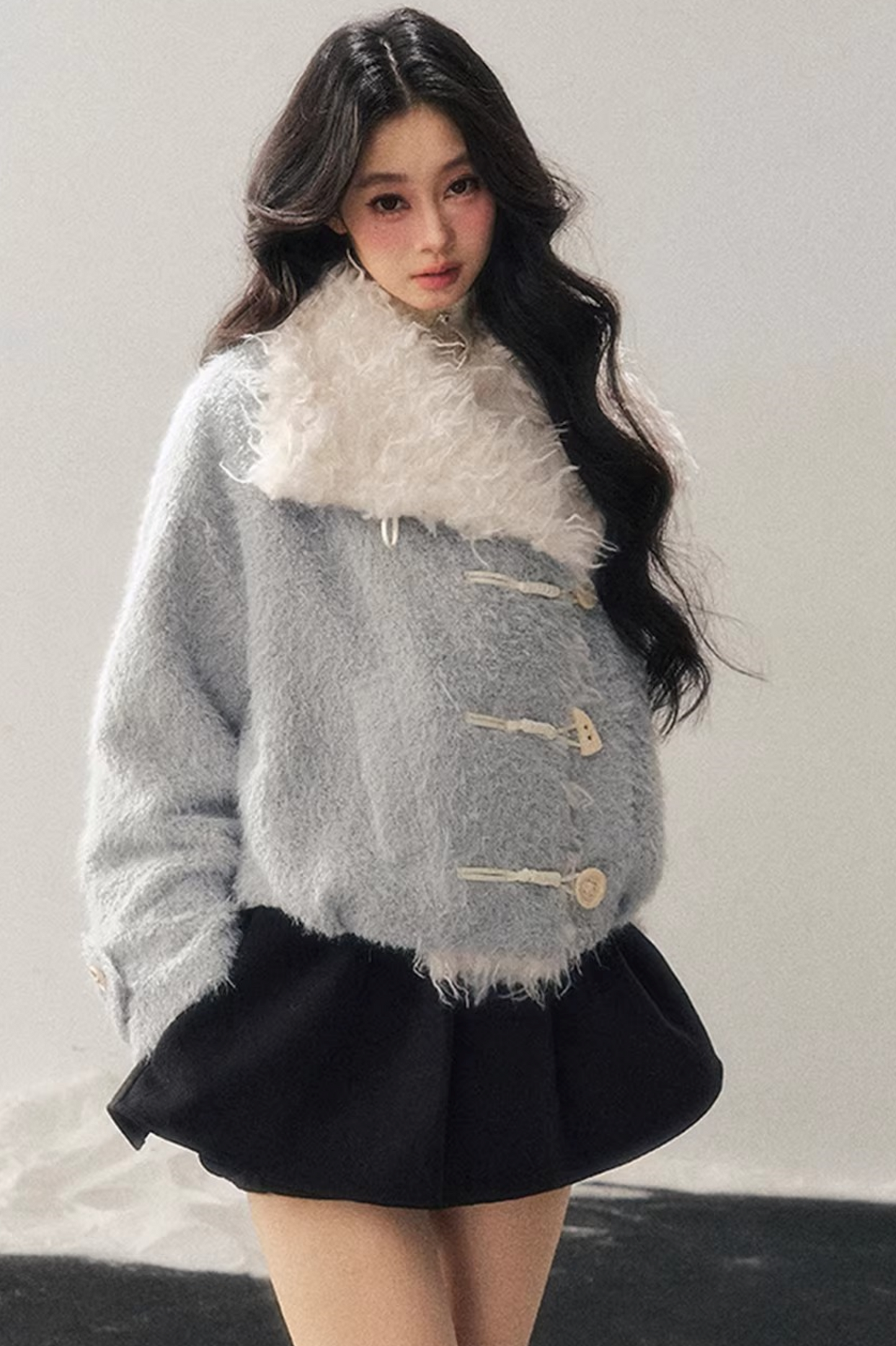 Quilted Faux Lamb Wool Jacket