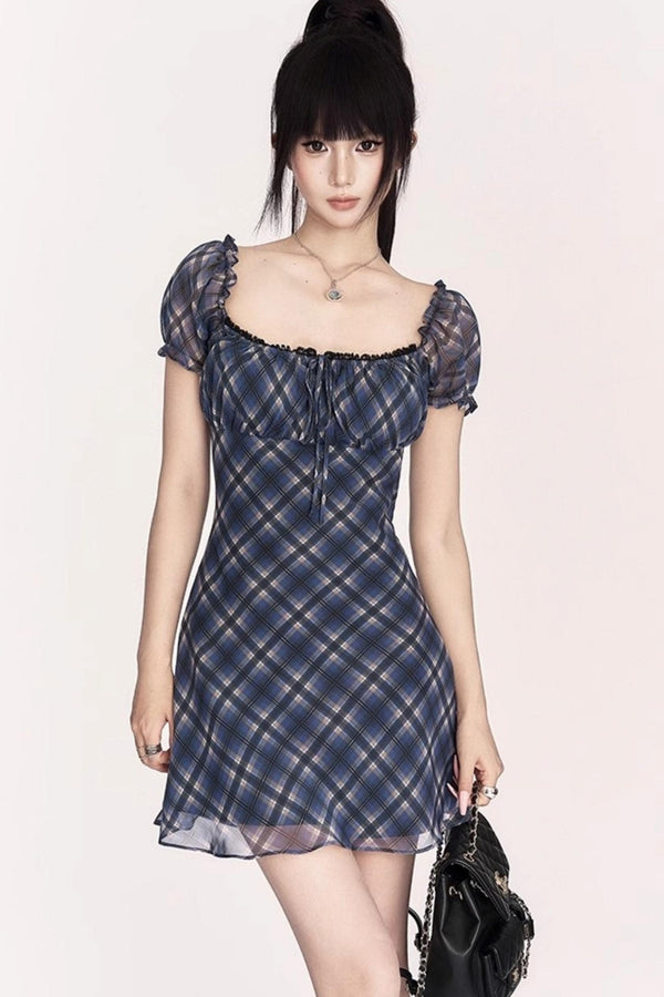 Sweetheart Bubble Sleeves A-line Dress