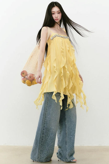 Heavy Beading Acetate Dress