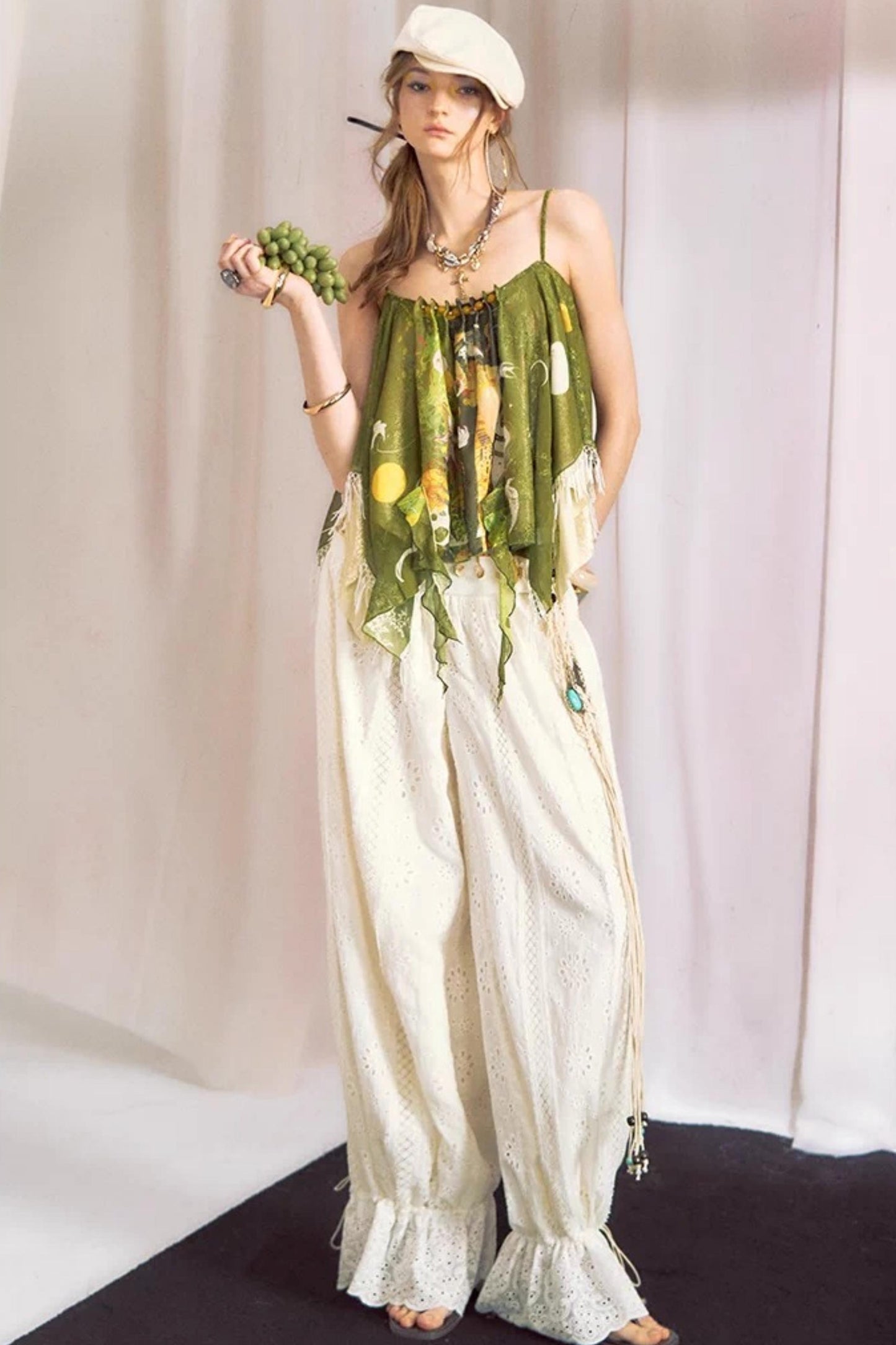 Hand-Painted Chiffon Camisole Top
