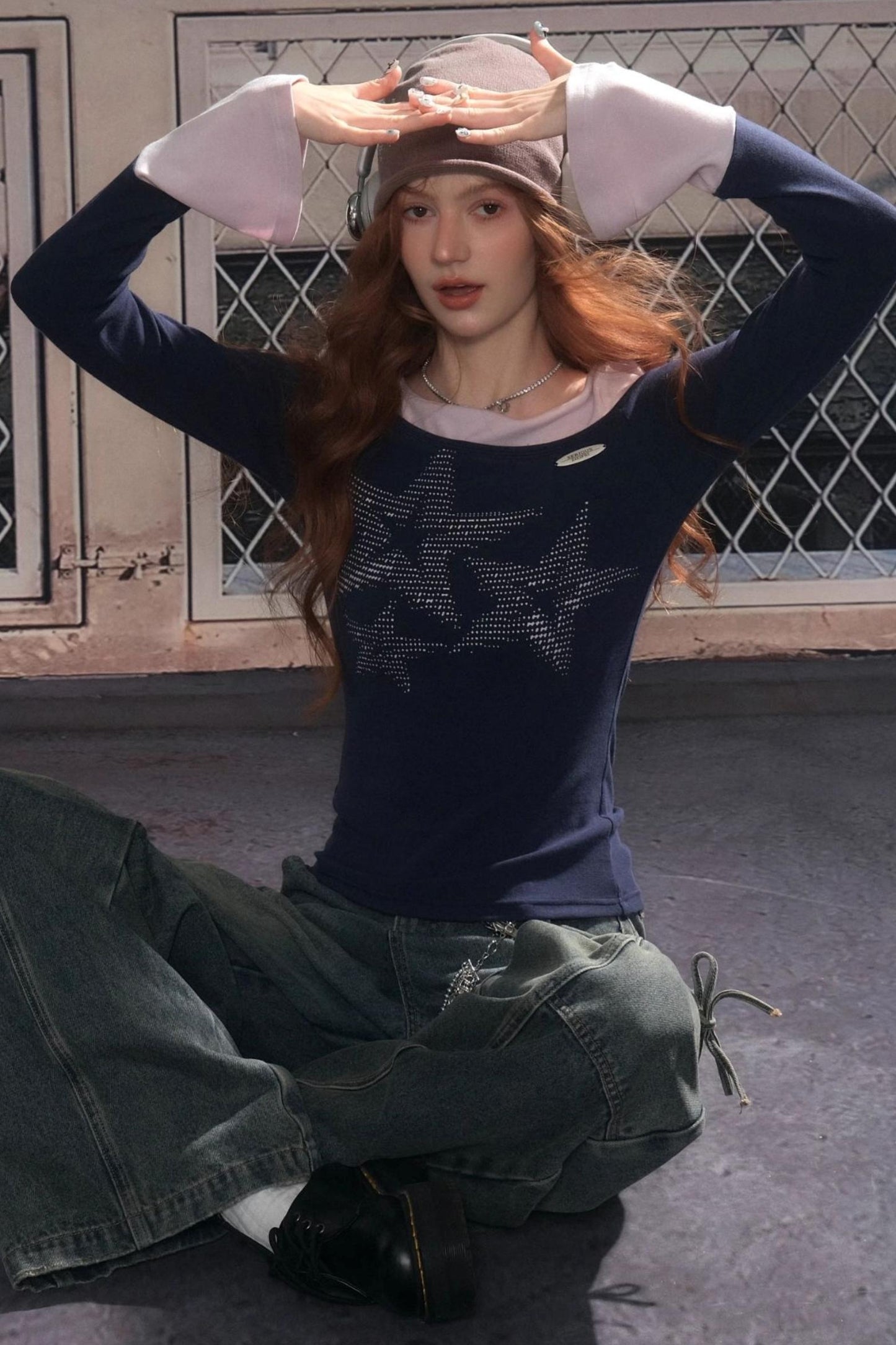 Autumn Star Flared Long Sleeve T-Shirt