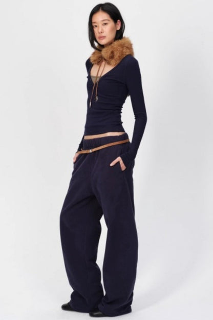 Wool Silk V-Neck Top