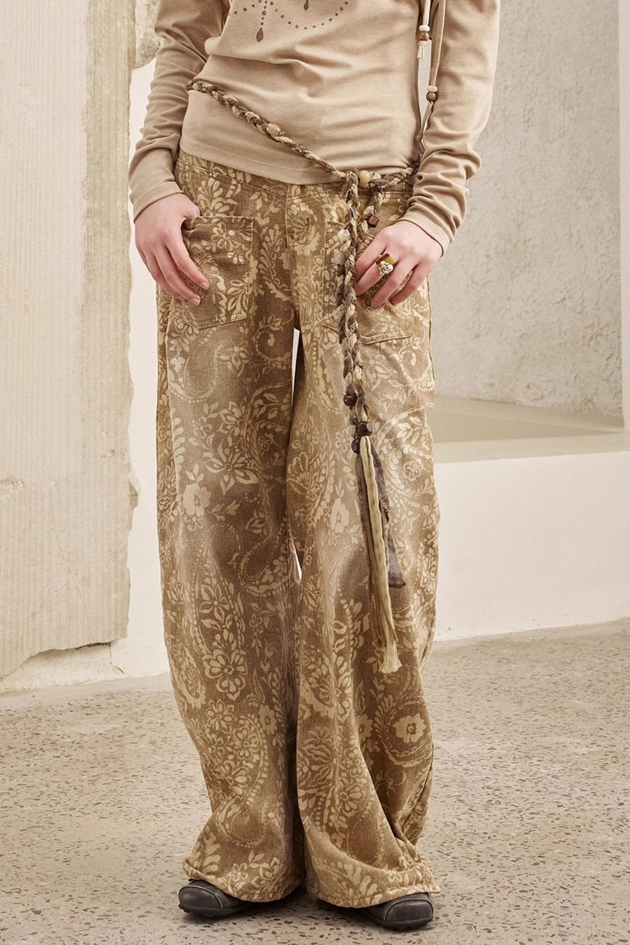 Vintage Flower Straight Jeans