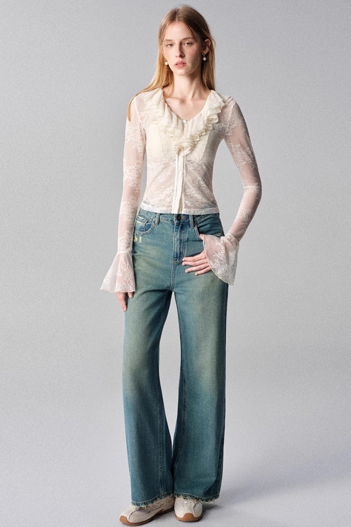 French Vanilla V-neck Top