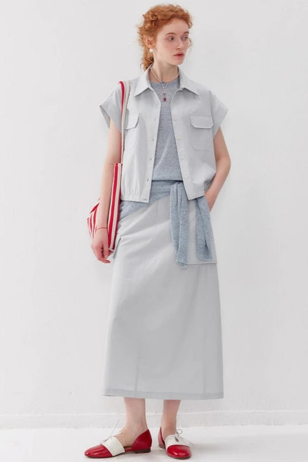 Tencel A-Line Vest Skirt Set-Up