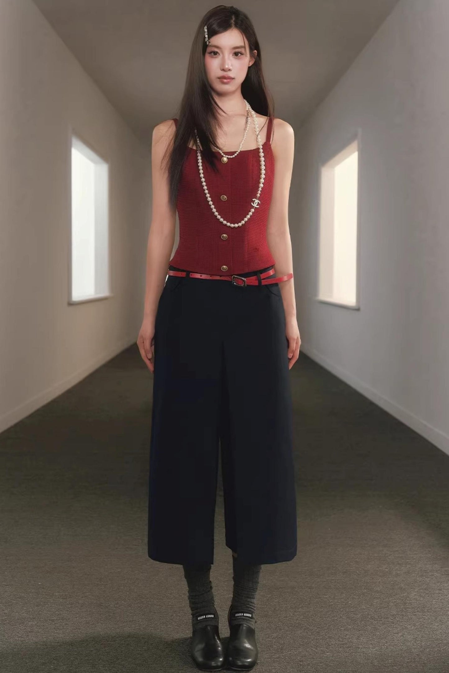 Pleated Wide-Leg Pants