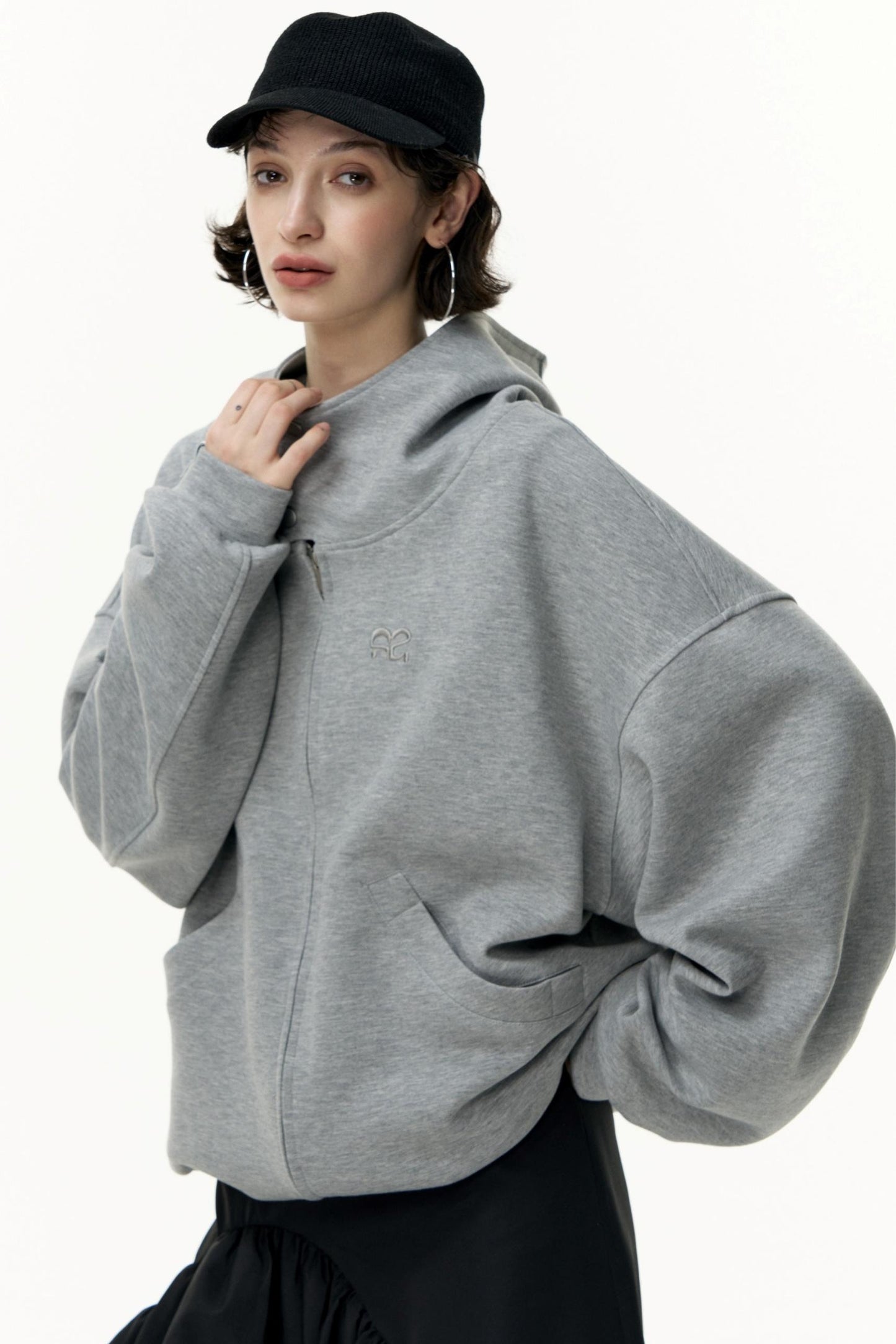 Tea Layer Hooded Cardigan Coat