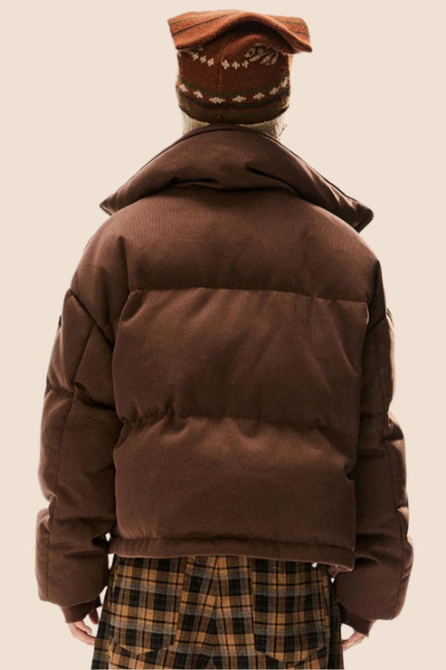 Short Two-Tone White Duck Down Jacket