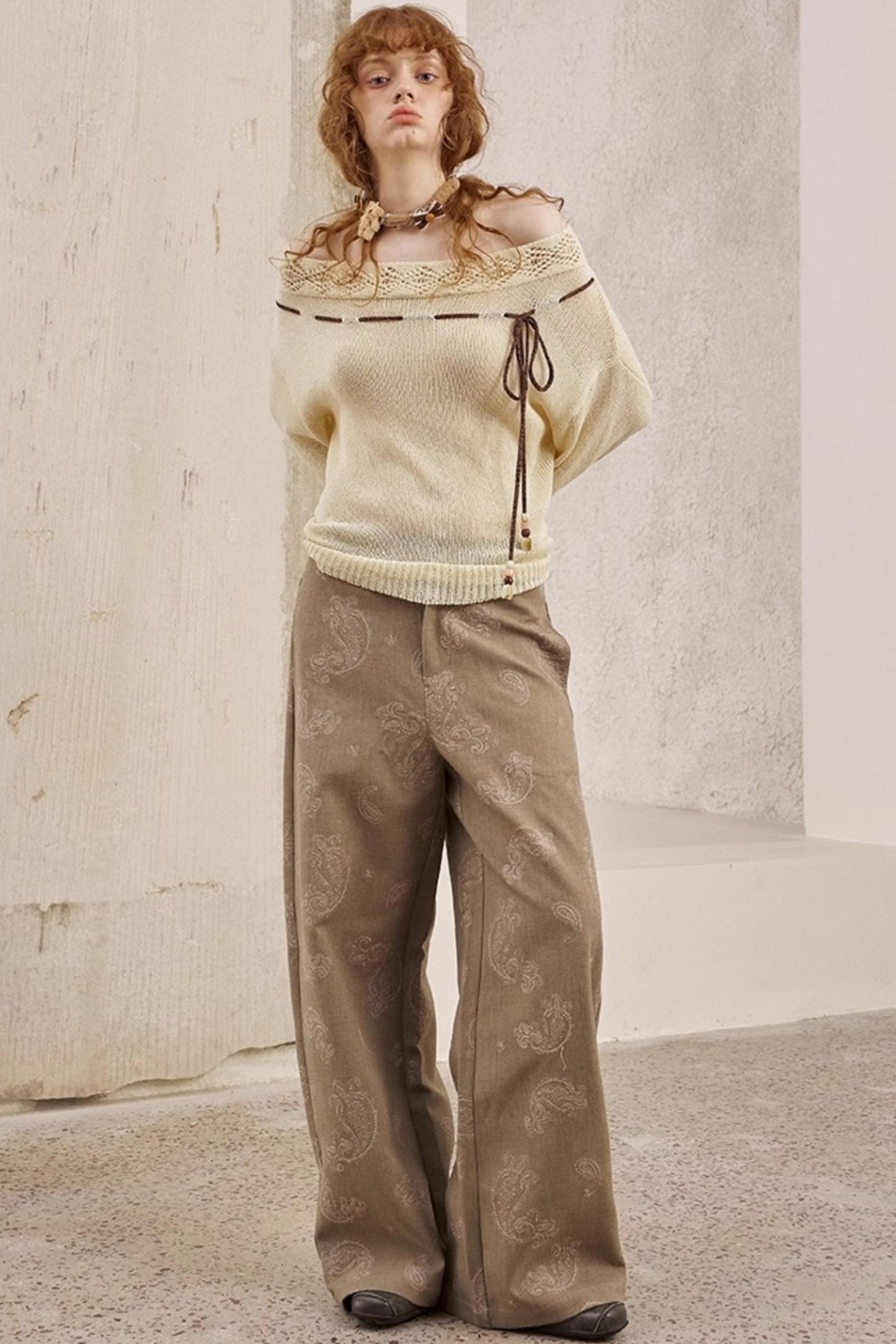 Autumn Shoulder Cut Knit Sweater