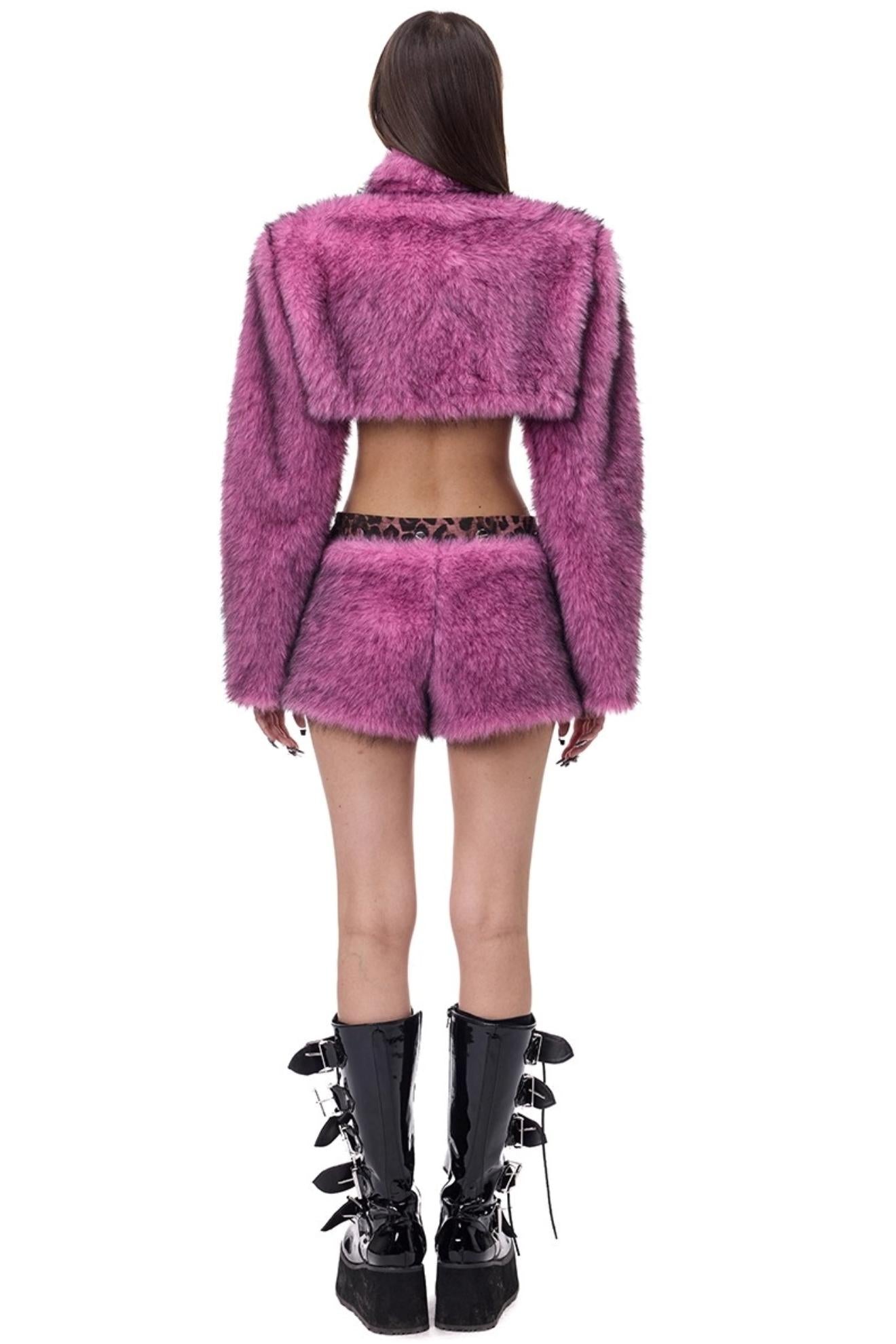 Pink Leopard Ultra-Short Skirt Pants