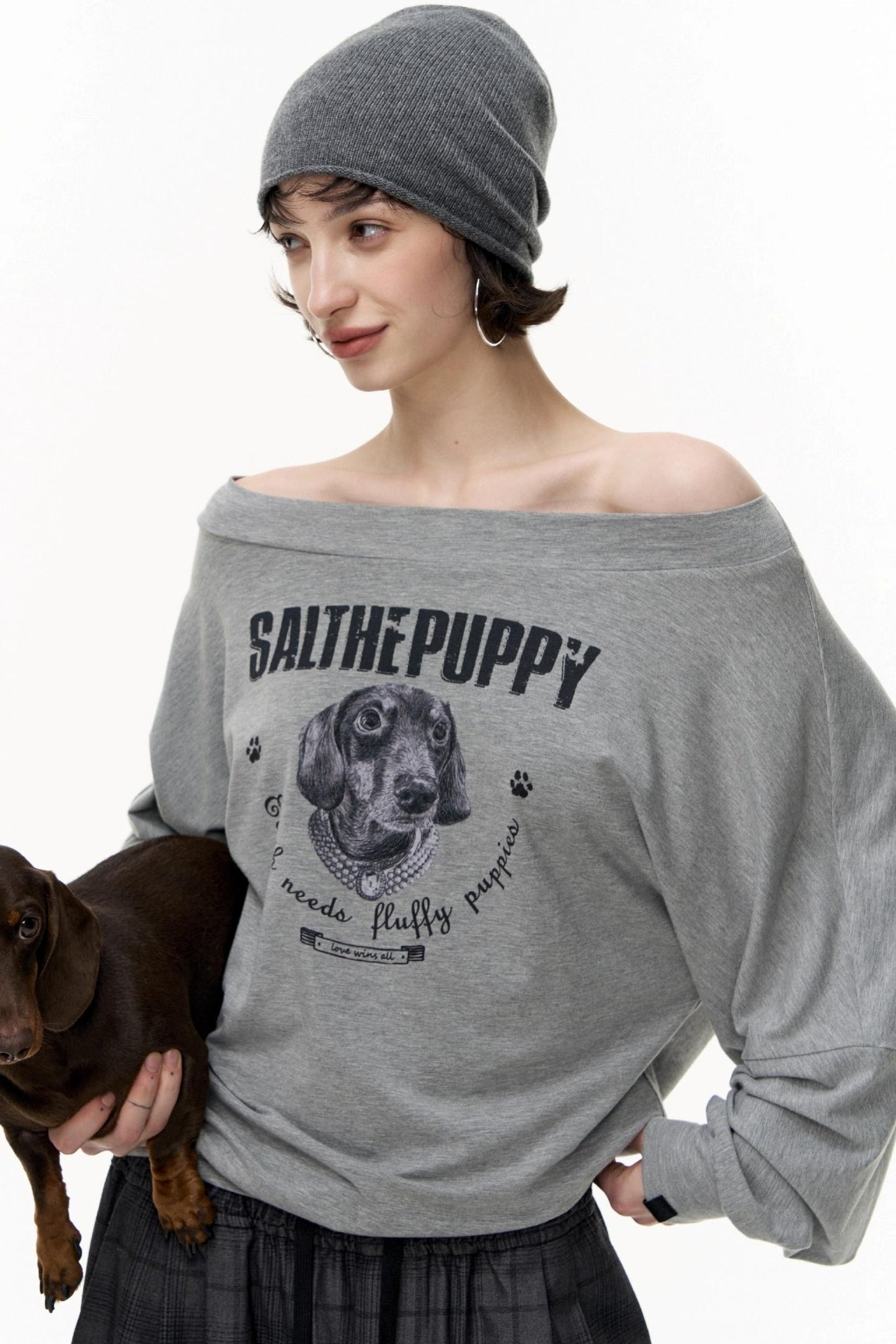 Puppy Print Long Sleeve T-shirt