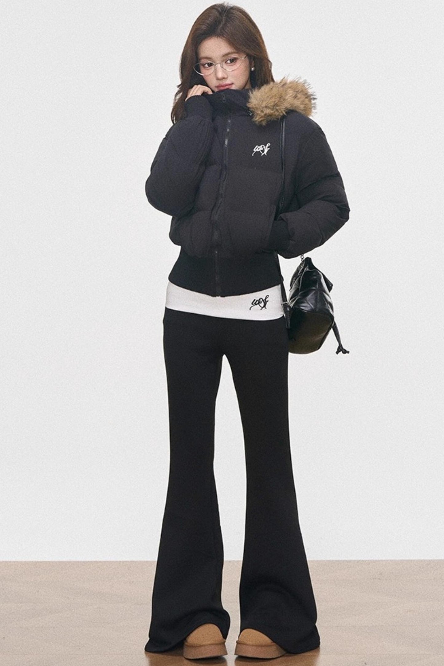 Fur Collar Cotton Jacket Set-Up