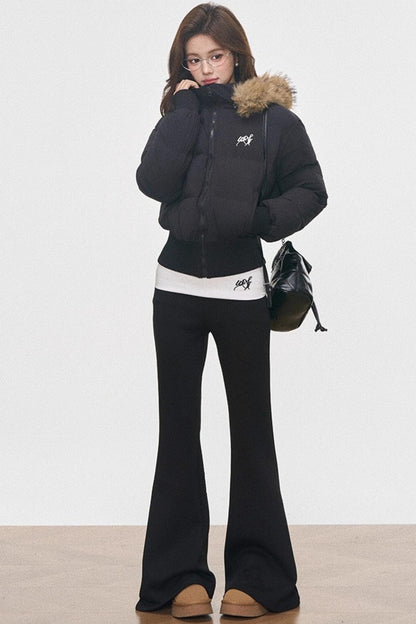 Fur Collar Cotton Jacket Set-Up