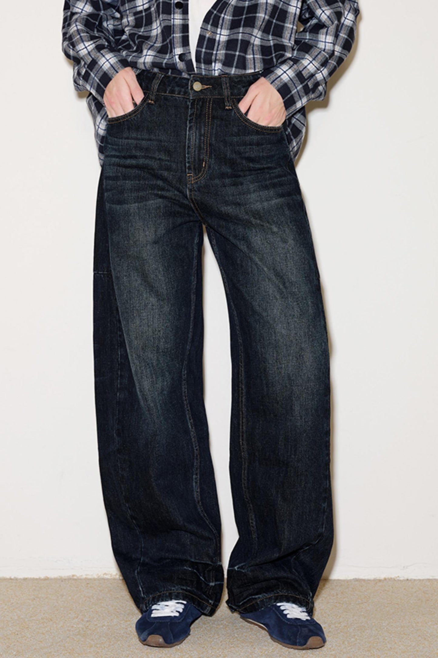 Washed Whiskered Denim Pants