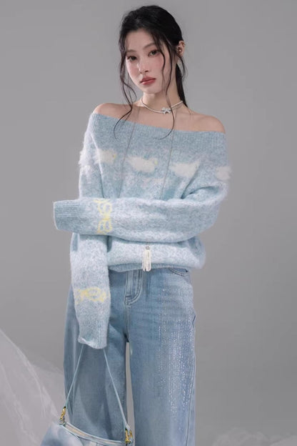 Starry Sky Blue Rhinestone Jeans