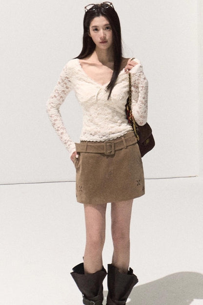 Lace Knit Sweater Top