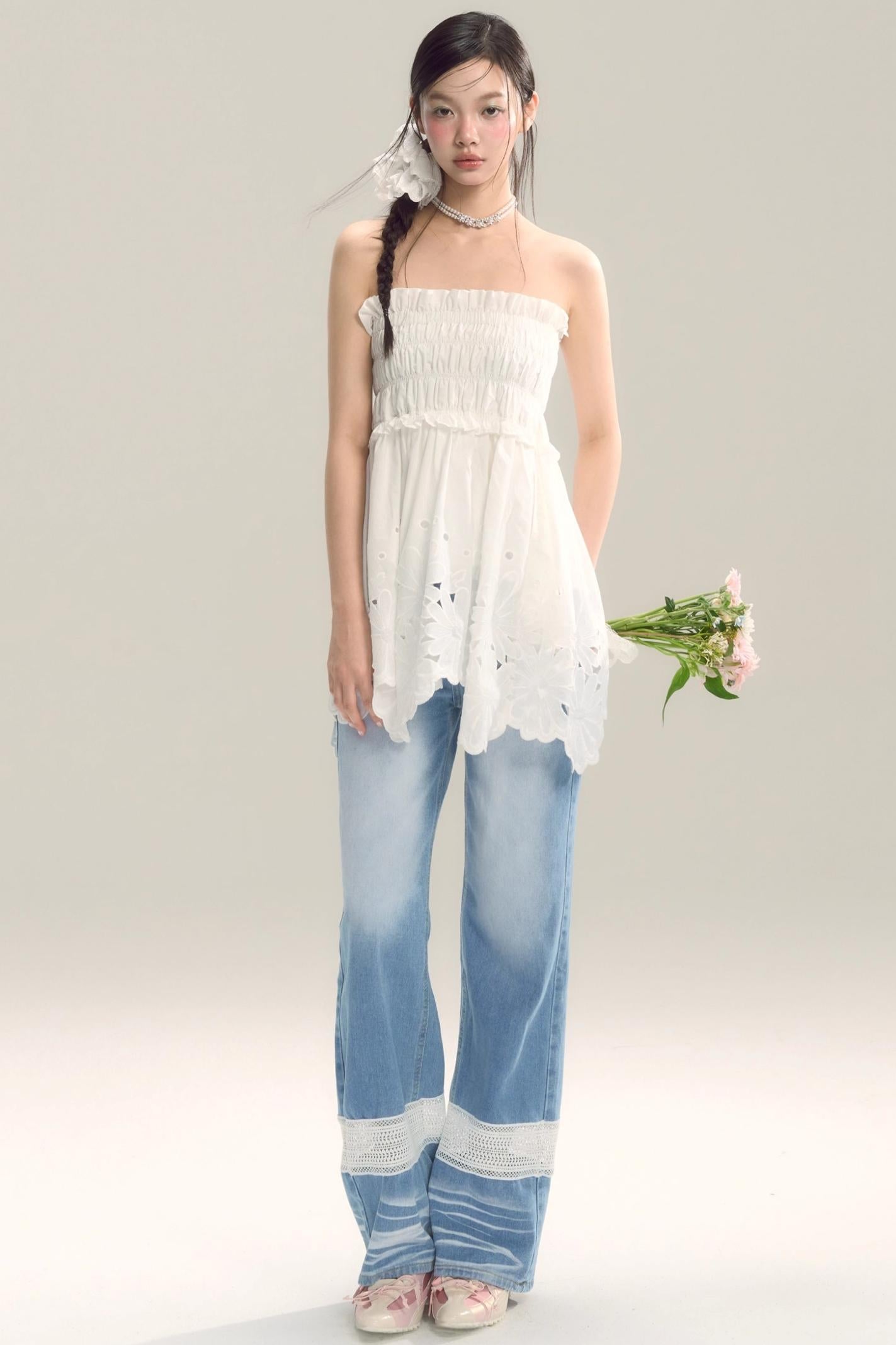 Moody Blue Cutout Jeans