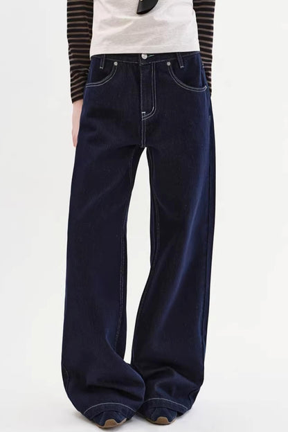 Mid-Waist Straight-Leg Jeans