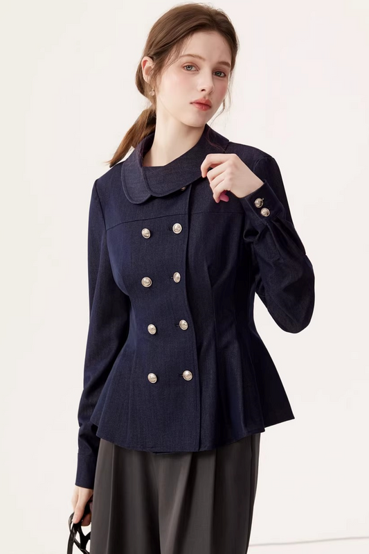 Vintage Faux Denim Blouse