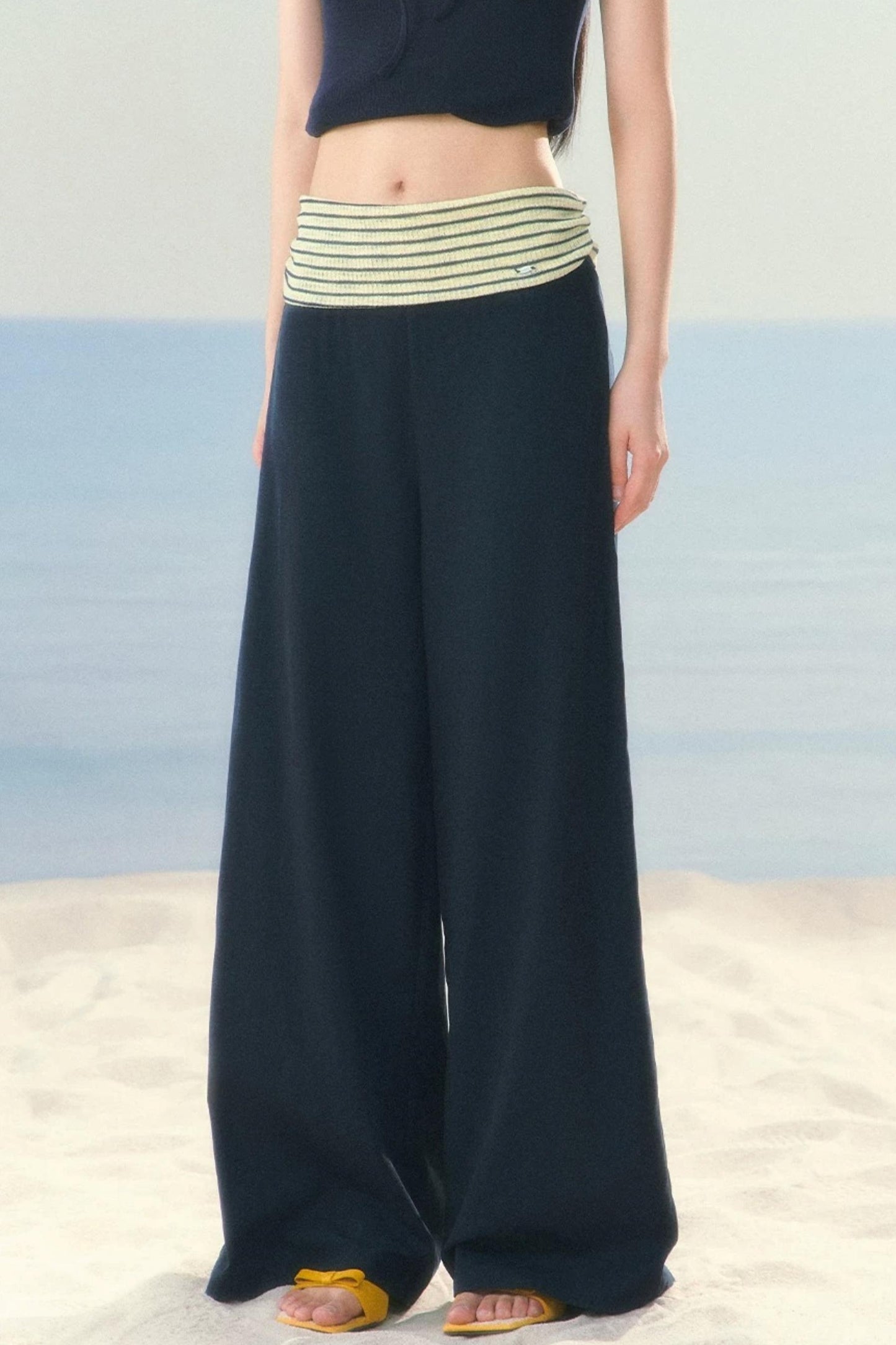 Korean Striped Wide-Leg Pants