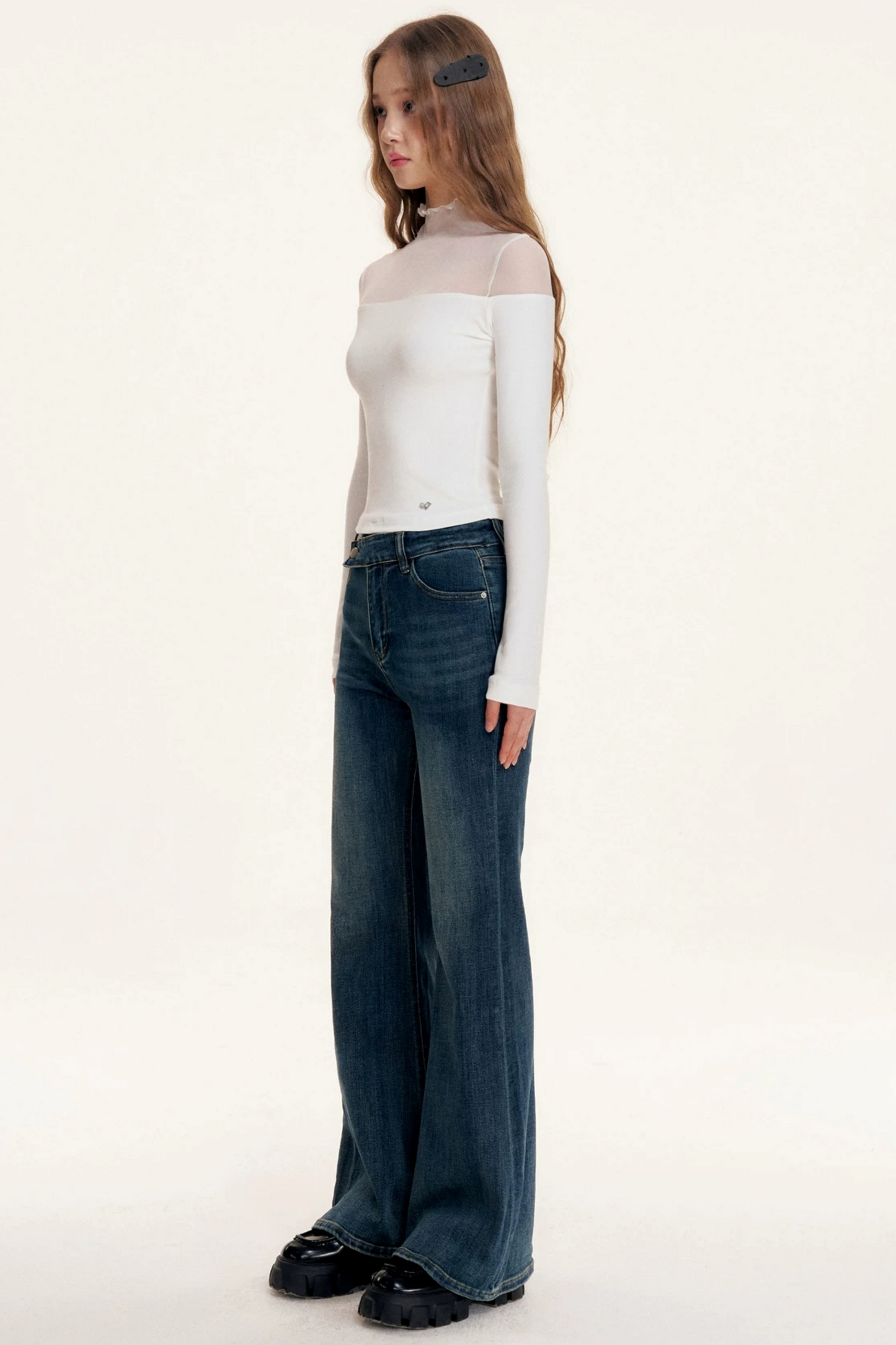 Asymmetrical Flare Jeans