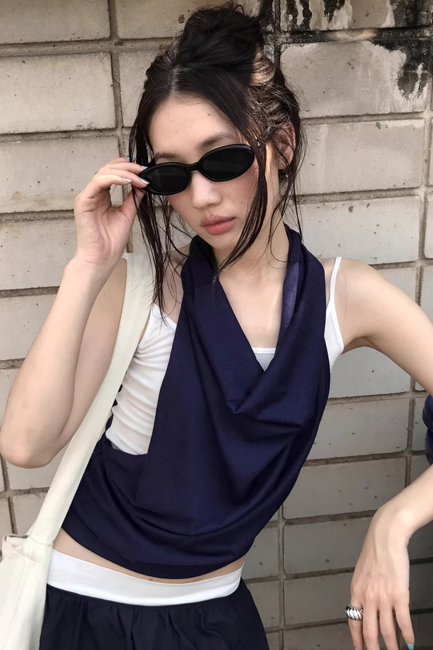 Orange Wave Halter Top