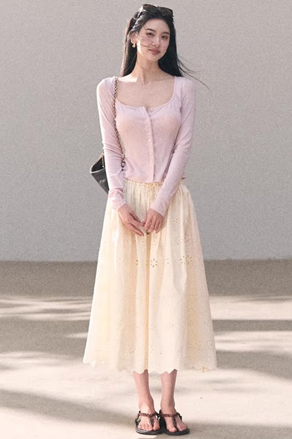 Pure Cotton Embroidered Skirt