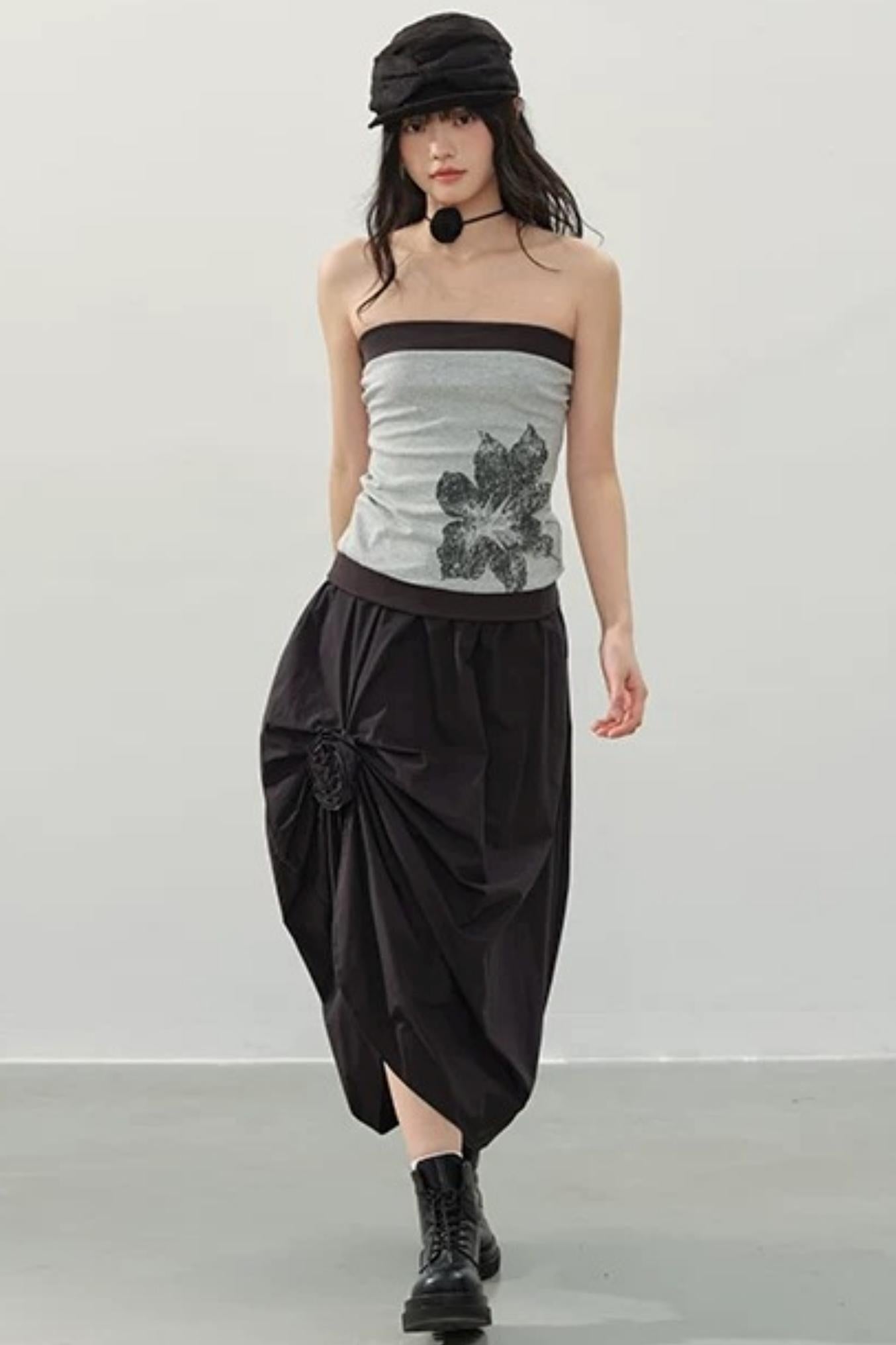 Mountain and Moon Pleated Skirt