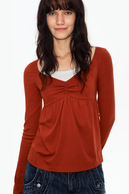 Lace Butterfly Collar Knit Top