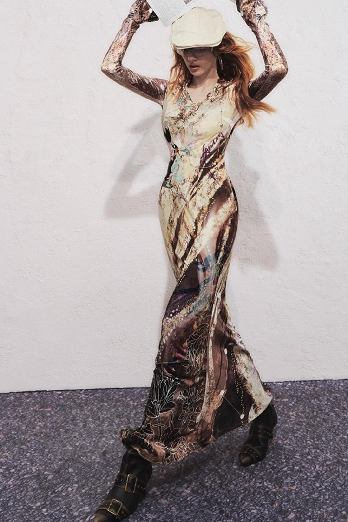 Velvet V-Neck Mermaid Dress