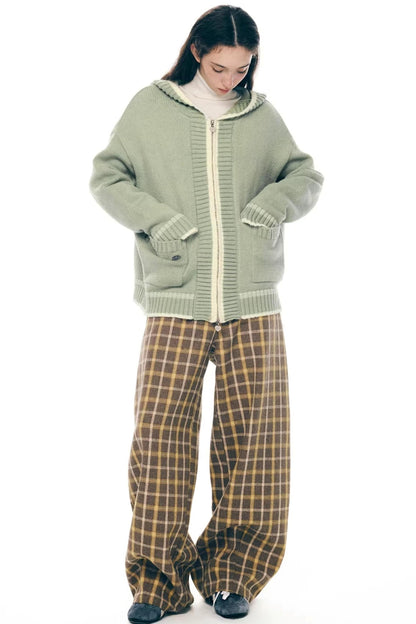 Velvet Snow Hooded Cardigan