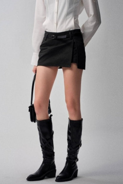 Detachable Collar Padded Jacket Shorts Set-Up