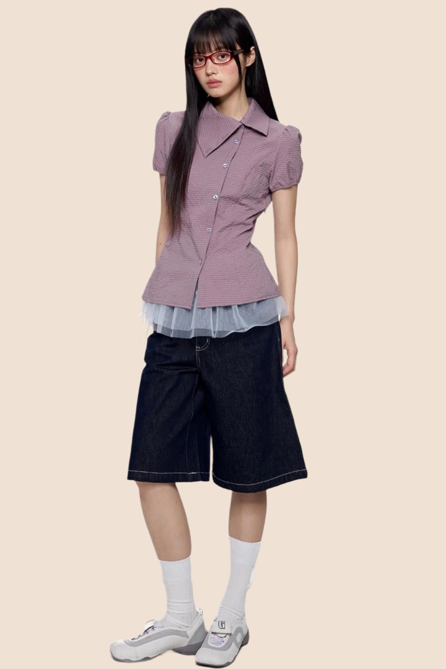 Purple Plaid Summer Shirt