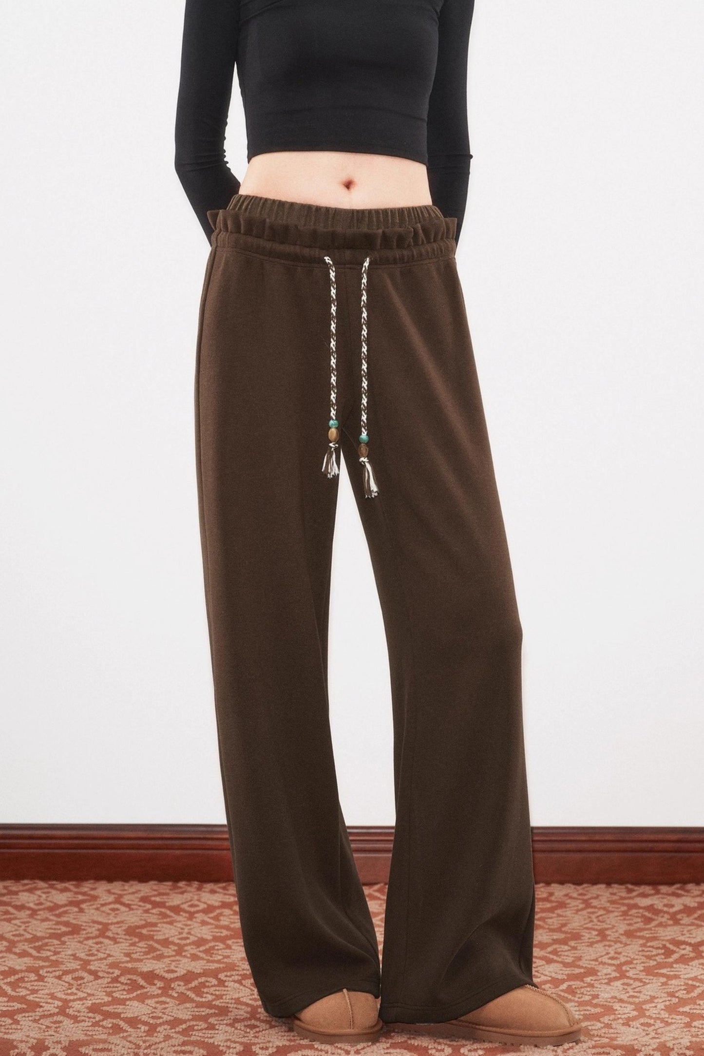 Double Waist Splicing Slim Slacks