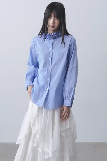 Blue Sea Striped Blouse