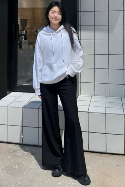 Draped Straight-Leg Commuter Pants