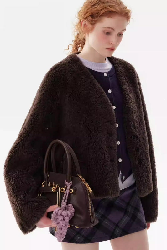 Shearling Wool Short Coat