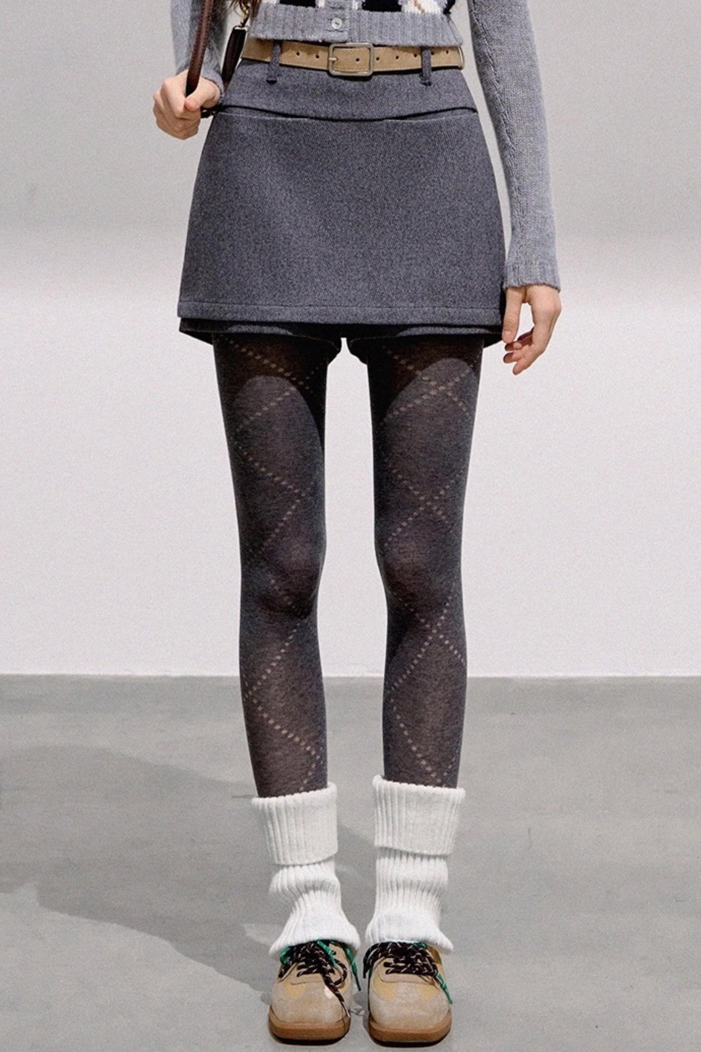 High-End Wool Tweed Skirt