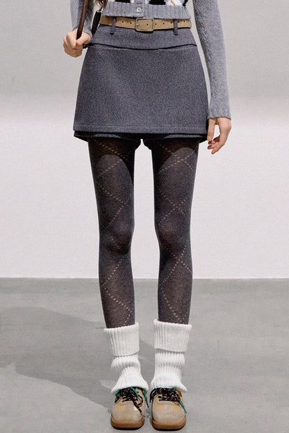 High-End Wool Tweed Skirt