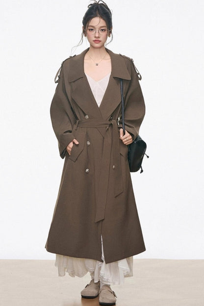 Long Trench Coat With Dress Set-Up