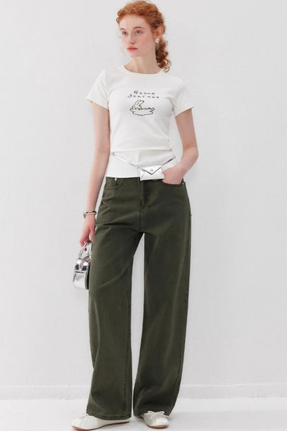 High-Waist Straight Jeans