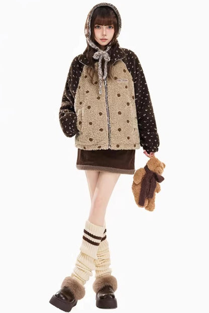 Retro Polka Dot Cashmere Jacket