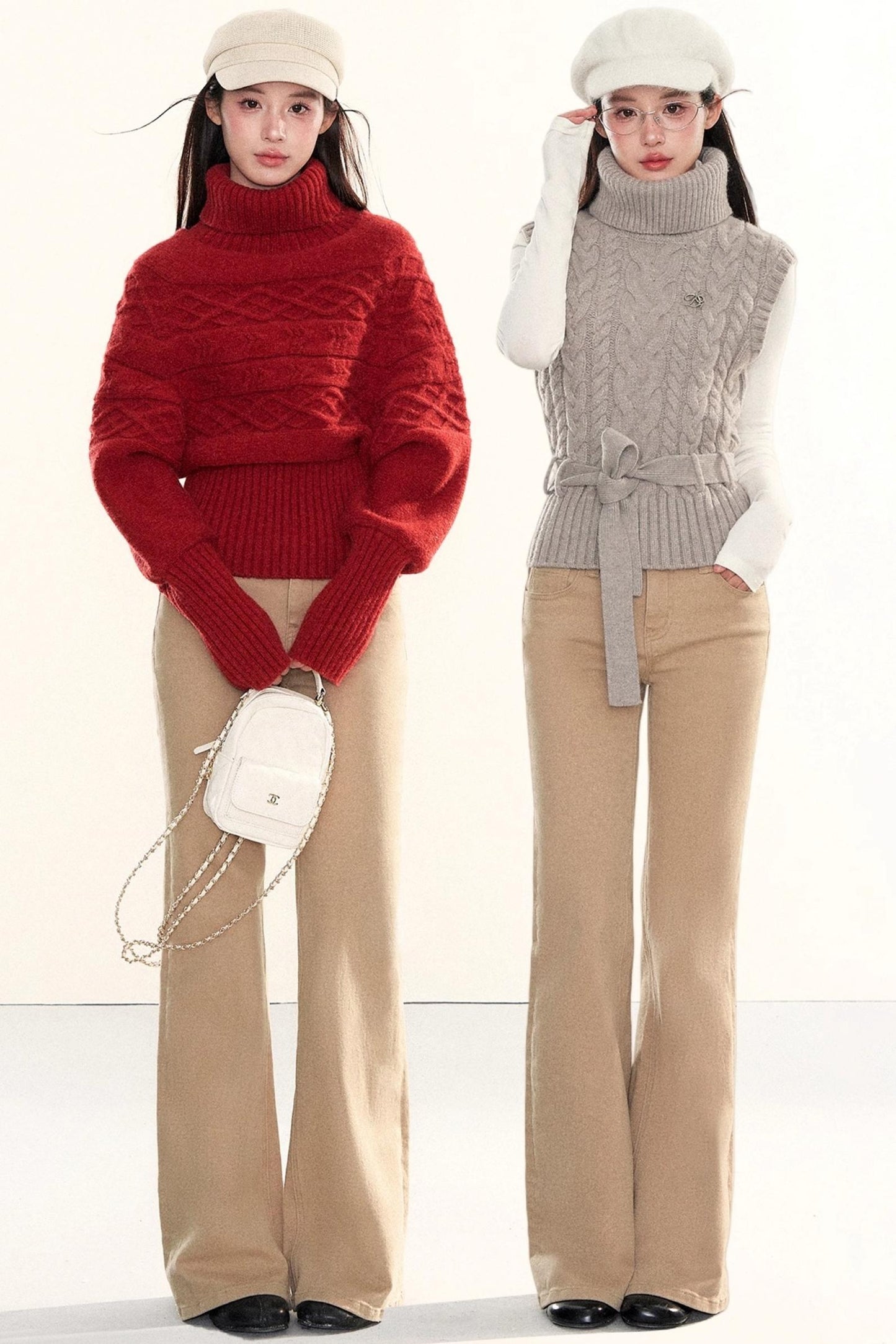 Washed Denim Flared Pants