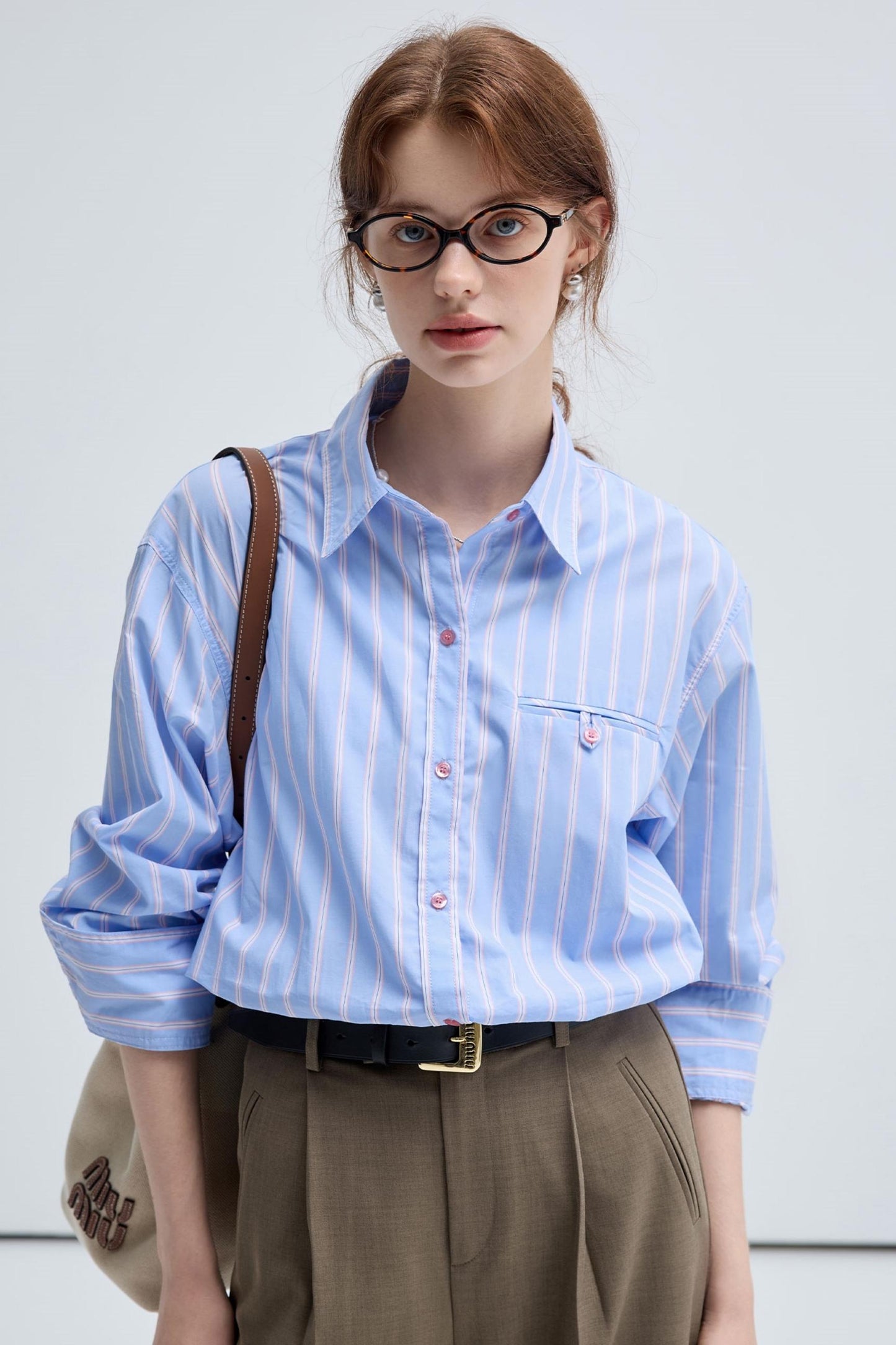 French Striped Casual Shirt