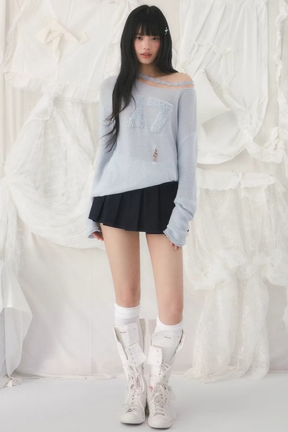 Jacquard Off-Shoulder Blouse