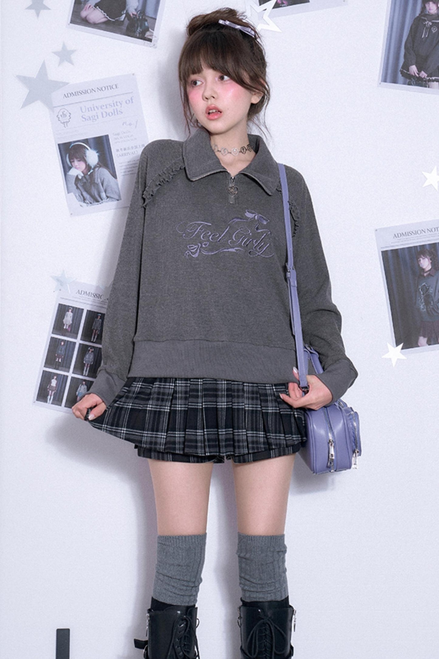 Loose Casual Waffle Long-Sleeve Top