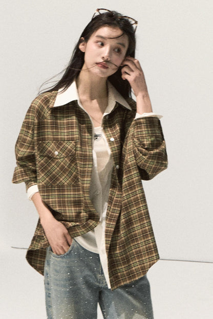 Vintage Striped Texture Layered Shirt