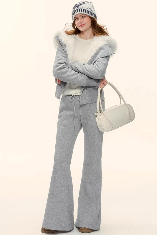 Retro Fleece-Lined Hooded Jacket Set-Up