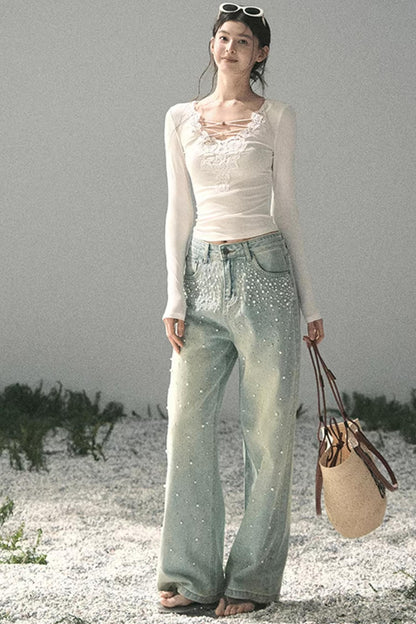 Lace V-Neck Summer Top